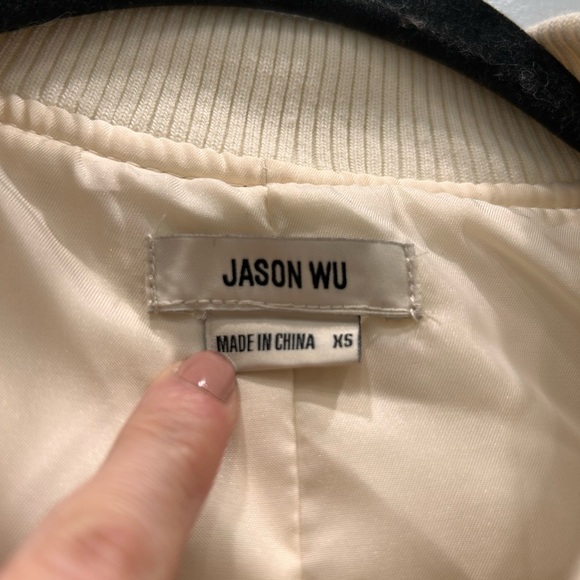 Jason Wu cropped tweed bomber jacket in cream size extra small - Picture 2 of 6